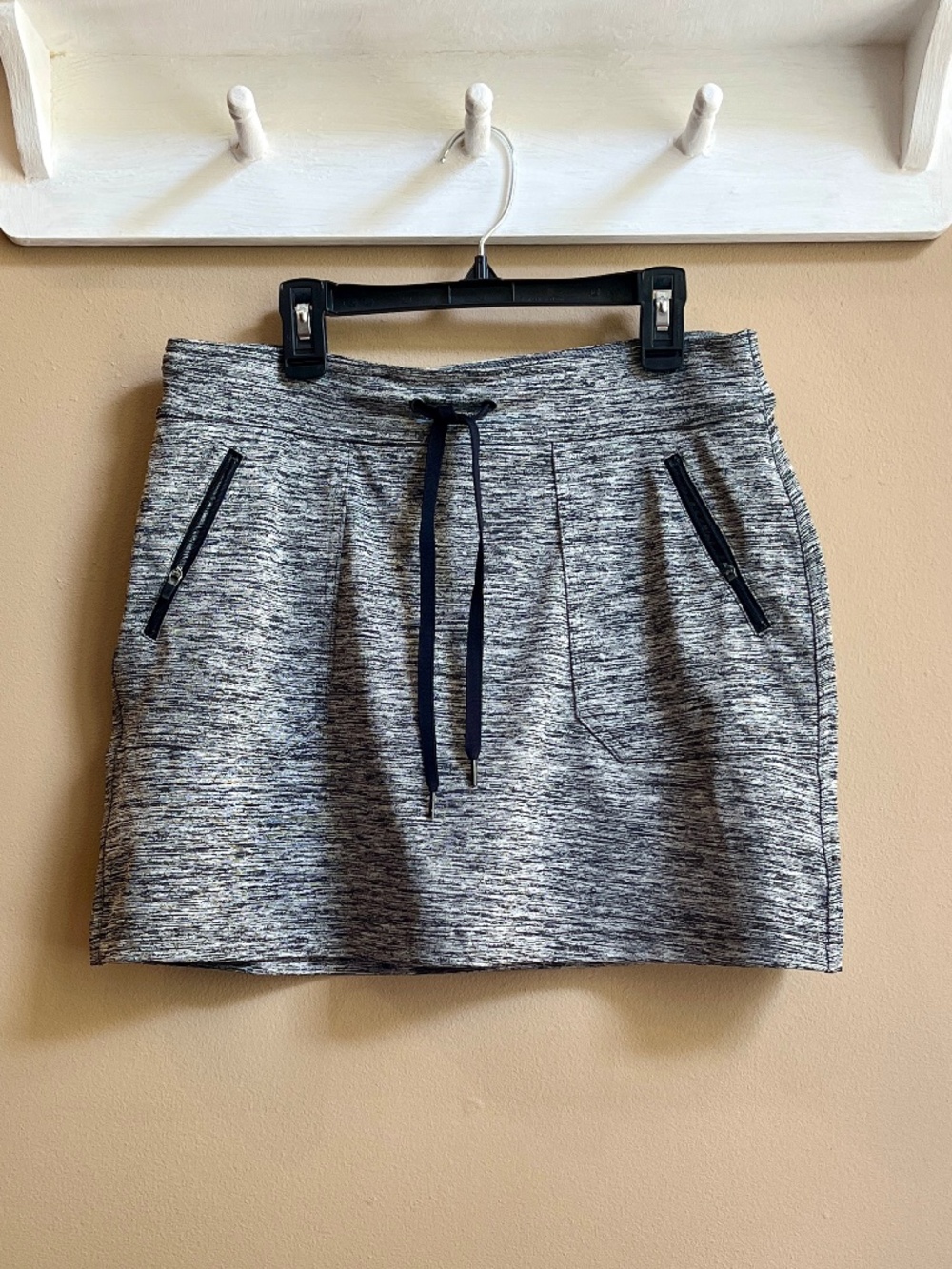Tek Gear DryTek Space Dye Activewear Skort Gray White Pull On Size S